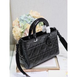 Dior Medium Lady D-Sire My ABCDior Bag in Black Crinkled Calfskin CDBS2577