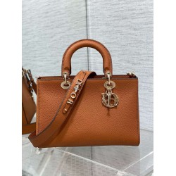 Dior Medium Lady D-Sire My ABCDior Bag in Brown Bull Leather CDBS2578