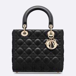 Dior Medium Lady Dior Bag In Black Cannage Lambskin CDBS2490