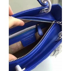 Dior Medium Lady Dior Bag In Blue Lambskin CDBS2495