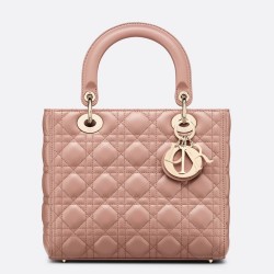 Dior Medium Lady Dior Bag In Blush Cannage Lambskin CDBS2496