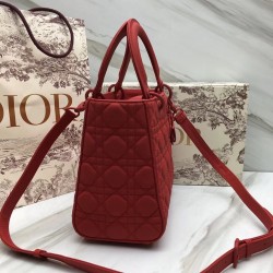 Dior Medium Lady Dior Bag In Cherry Ultra Matte Calfskin CDBS2498