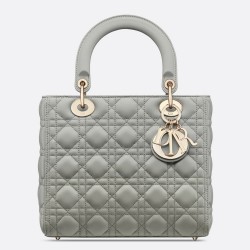 Dior Medium Lady Dior Bag In Grey Cannage Lambskin CDBS2499