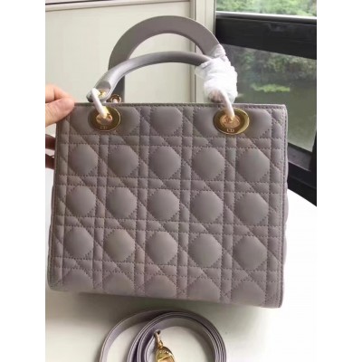 Dior Medium Lady Dior Bag In Grey Lambskin CDBS2500