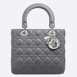 Dior Medium Lady Dior Bag In Grey Lambskin CDBS2500