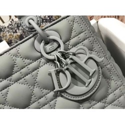 Dior Medium Lady Dior Bag In Grey Ultramatte Calfskin CDBS2502