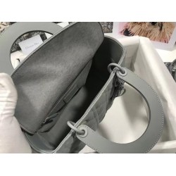 Dior Medium Lady Dior Bag In Grey Ultramatte Calfskin CDBS2502