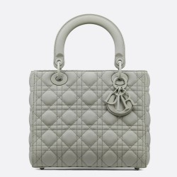 Dior Medium Lady Dior Bag In Grey Ultramatte Calfskin CDBS2502