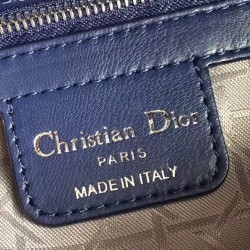 Dior Medium Lady Dior Bag In Indigo Blue Cannage Lambskin CDBS2503