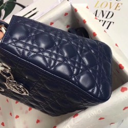 Dior Medium Lady Dior Bag In Indigo Blue Cannage Lambskin CDBS2503