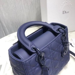 Dior Medium Lady Dior Bag In Indigo Blue Ultra Matte Calfskin CDBS2504