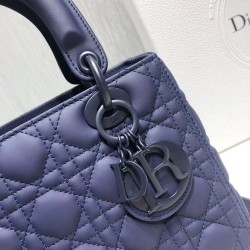 Dior Medium Lady Dior Bag In Indigo Blue Ultra Matte Calfskin CDBS2504