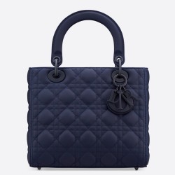 Dior Medium Lady Dior Bag In Indigo Blue Ultra Matte Calfskin CDBS2504