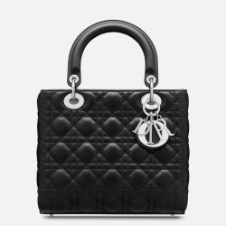 Dior Medium Lady Dior Bag In Noir Cannage Lambskin CDBS2505