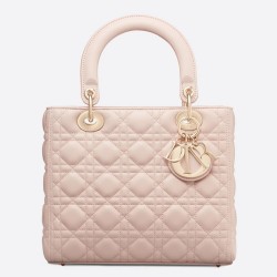 Dior Medium Lady Dior Bag In Pink Lambskin CDBS2506