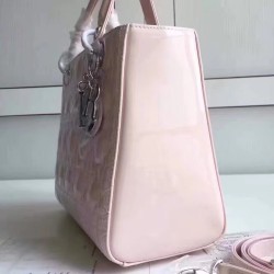 Dior Medium Lady Dior Bag In Pink Patent Leather CDBS2507