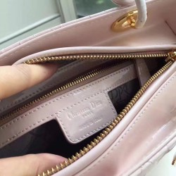 Dior Medium Lady Dior Bag In Pink Patent Leather CDBS2507