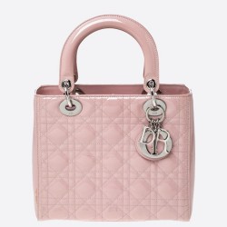 Dior Medium Lady Dior Bag In Pink Patent Leather CDBS2507