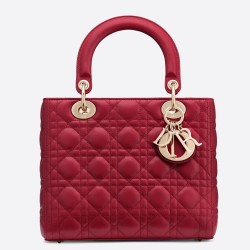 Dior Medium Lady Dior Bag In Red Lambskin CDBS2510