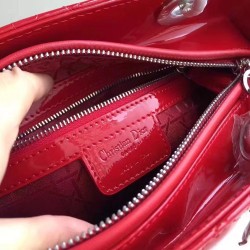 Dior Medium Lady Dior Bag In Red Patent Leather CDBS2512