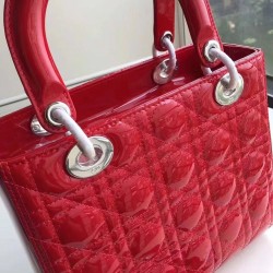 Dior Medium Lady Dior Bag In Red Patent Leather CDBS2512