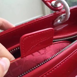 Dior Medium Lady Dior Bag In Red Patent Leather CDBS2512