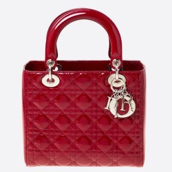 Dior Medium Lady Dior Bag In Red Patent Leather CDBS2512