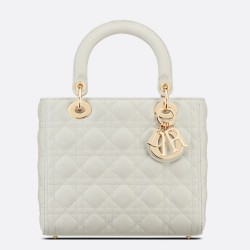 Dior Medium Lady Dior Bag In White Cannage Lambskin CDBS2514