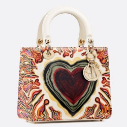 Dior Medium Lady Dior Bag Printed With Heart CDBS2521