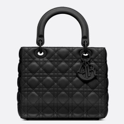 Dior Medium Lady Dior Ultra-Matte So Black Bag CDBS2525