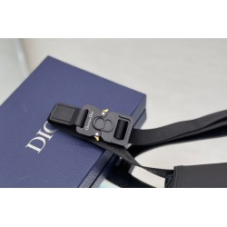 Dior Men's Mini Saddle Bag In Black CD Diamond Canvas CDBS2579