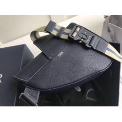 Dior Men's Saddle Belt Bag In Navy Grained Calfskin CDBS2586