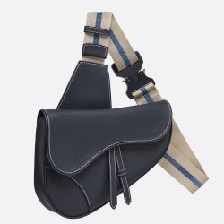 Dior Men's Saddle Belt Bag In Navy Grained Calfskin CDBS2586