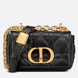 Dior Micro Caro Bag In Black Cannage Calfskin CDBS2593