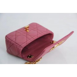 Dior Micro Caro Bag In Pink Cannage Calfskin CDBS2595