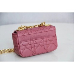 Dior Micro Caro Bag In Pink Cannage Calfskin CDBS2595