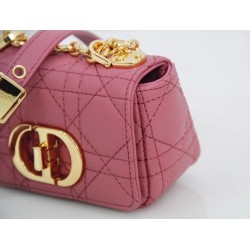 Dior Micro Caro Bag In Pink Cannage Calfskin CDBS2595