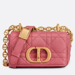 Dior Micro Caro Bag In Pink Cannage Calfskin CDBS2595