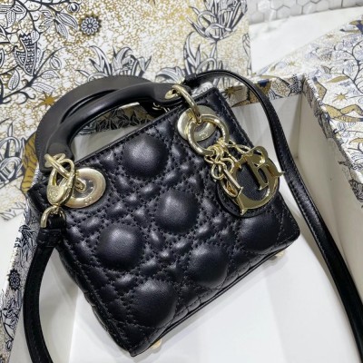 Dior Micro Lady Dior Bag In Black Cannage Lambskin CDBS2596