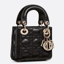 Dior Micro Lady Dior Bag In Black Cannage Lambskin CDBS2596