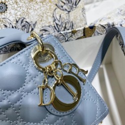 Dior Micro Lady Dior Bag In Blue Cannage Lambskin CDBS2597