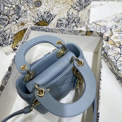 Dior Micro Lady Dior Bag In Blue Cannage Lambskin CDBS2597