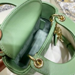 Dior Micro Lady Dior Bag In Mint Cannage Lambskin CDBS2599