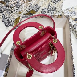 Dior Micro Lady Dior Bag In Red Cannage Lambskin CDBS2601