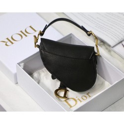 Dior Micro Saddle Bag In Black Goatskin CDBS2602