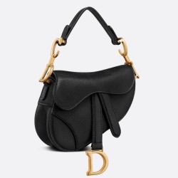 Dior Micro Saddle Bag In Black Goatskin CDBS2602