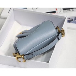 Dior Micro Saddle Bag In Cloud Blue Goatskin CDBS2603