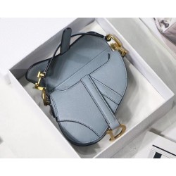 Dior Micro Saddle Bag In Grey Goatskin CDBS2604