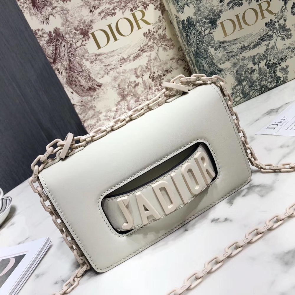 Dior Mini J'Adior Bag In White Ultra Matte Calfskin CDBS2630