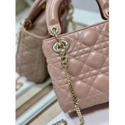 Dior Mini Lady Dior Bag In Blush Cannage Lambskin CDBS2639